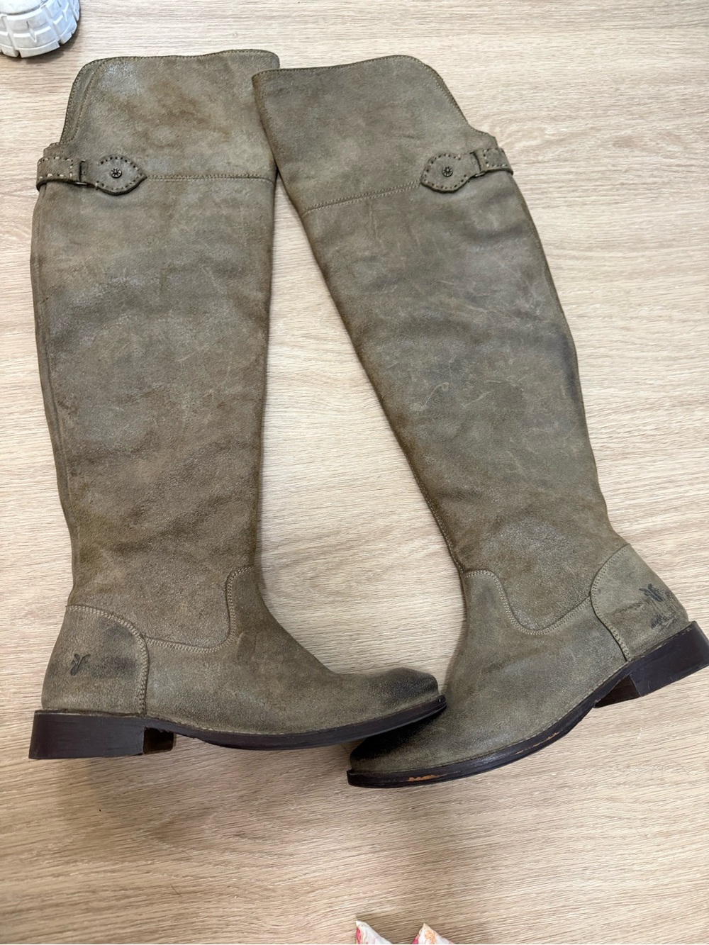 Frye Olive Suede Over-the-Knee Riding Boots